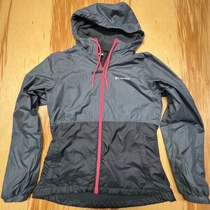 Columbia Hooded Lined Jacket‎ Gray Black Pink Women's Small